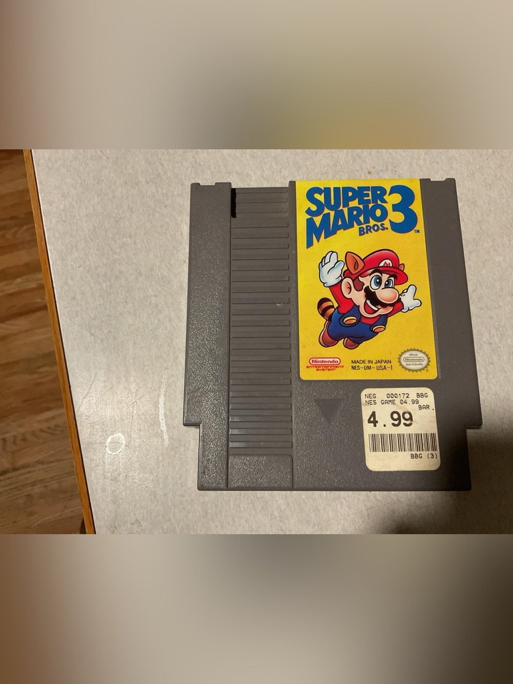 Original Nintendo Super Mario Bros. 3 NES Cartridge